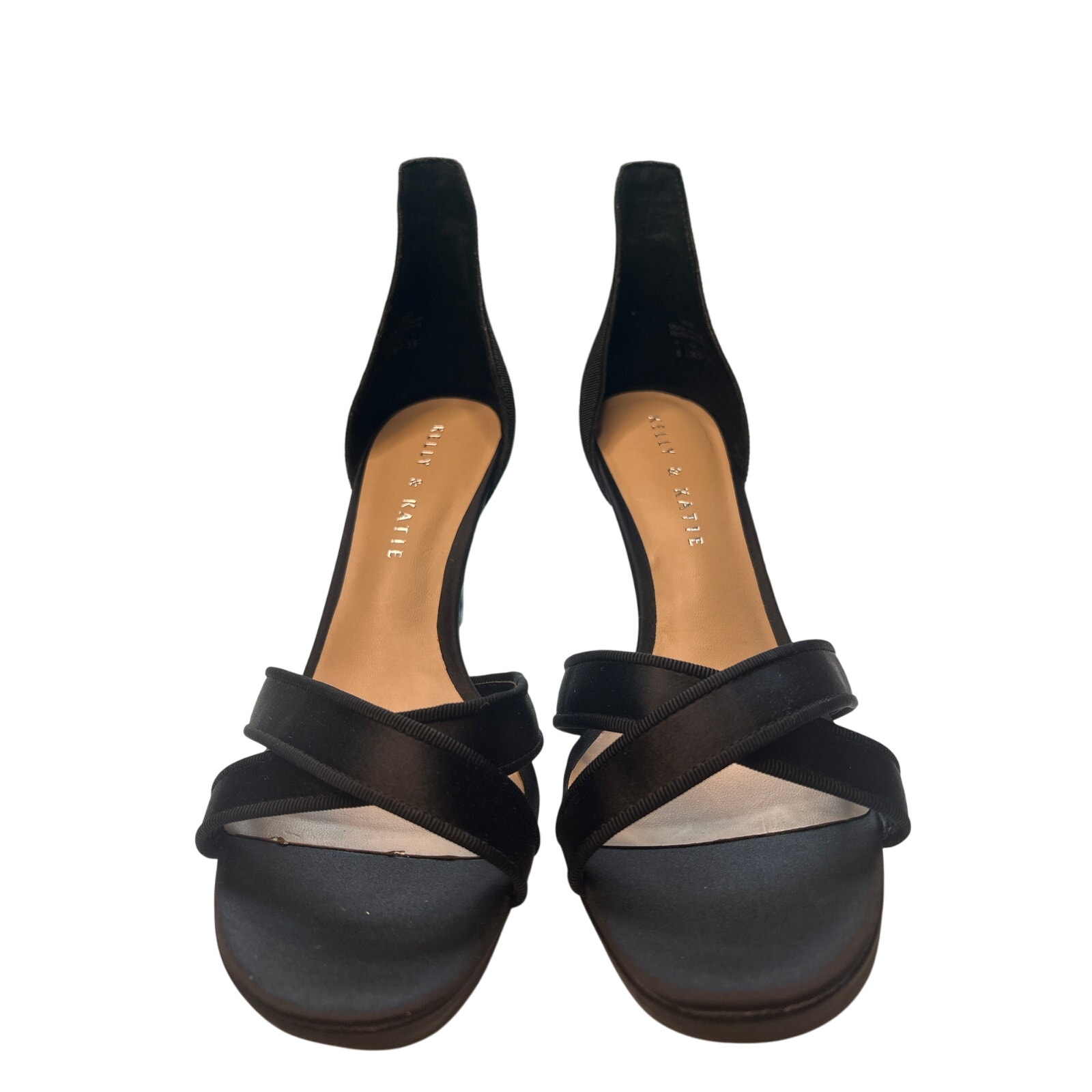 Kelly & Katie Stiletto Dress Black Shoes Size 8 Open Toe 3 1/2” Heel Nwot